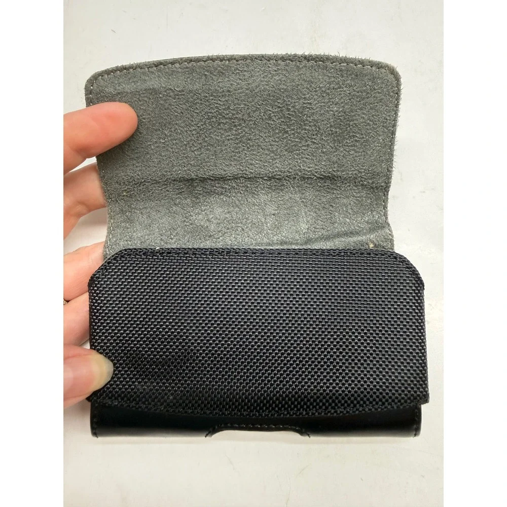 Case-Mate Black Leather Ballistic Nylon Universal Horizontal Phone Belt Holster